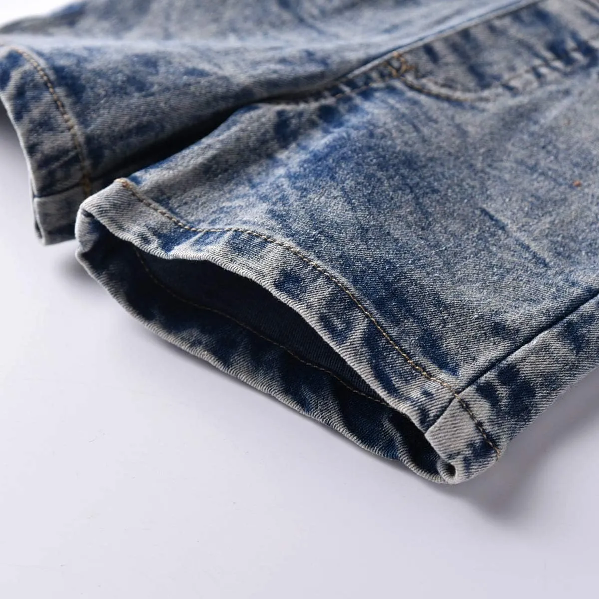 KIDSCOOL SPACE Baby Little Girl Jean Overalls,Big Ripped Denim Shortall