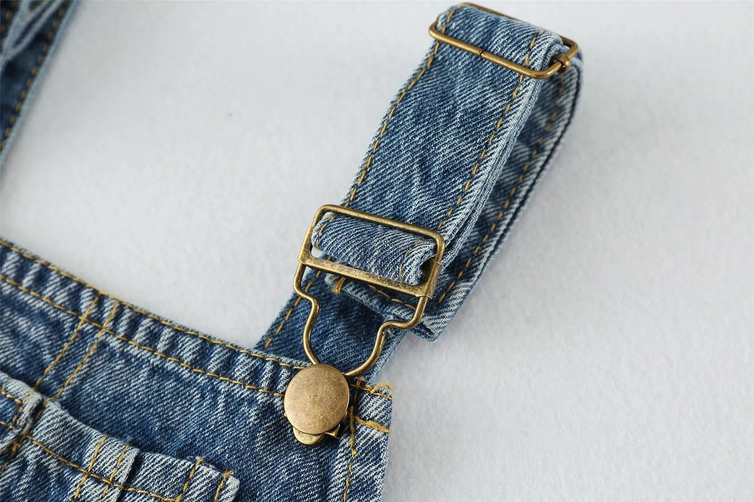 KIDSCOOL SPACE Baby Little Girl Jean Overalls,Big Ripped Denim Shortall