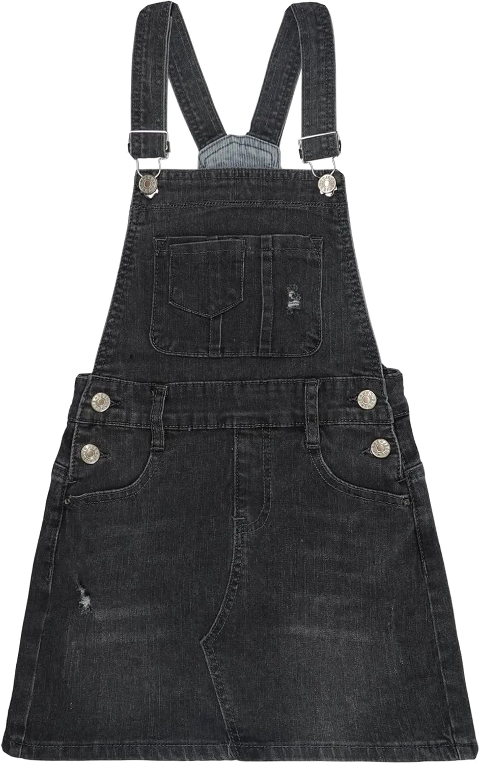 KIDSCOOL SPACE Baby Little Girls Skirt,Ripped Soft Strechy Denim Girls Summer Overalls Dress