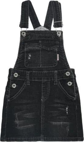 KIDSCOOL SPACE Baby Little Girls Skirt,Ripped Soft Strechy Denim Girls Summer Overalls Dress