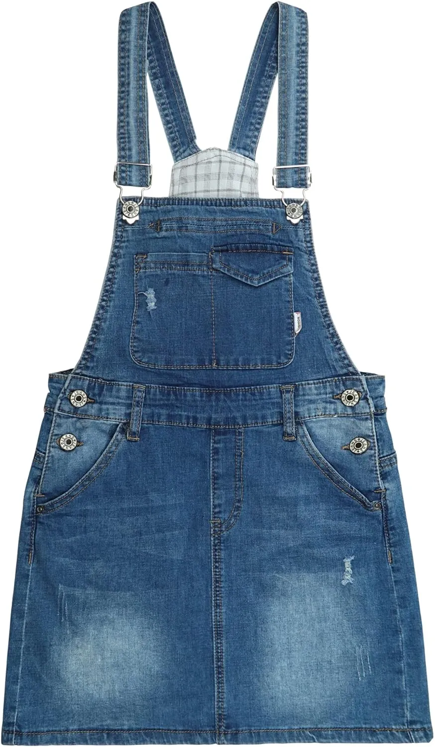 KIDSCOOL SPACE Baby Little Girls Skirt,Ripped Soft Strechy Denim Girls Summer Overalls Dress