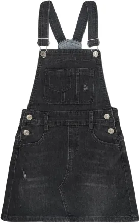 KIDSCOOL SPACE Baby Little Girls Skirt,Ripped Soft Strechy Denim Girls Summer Overalls Dress