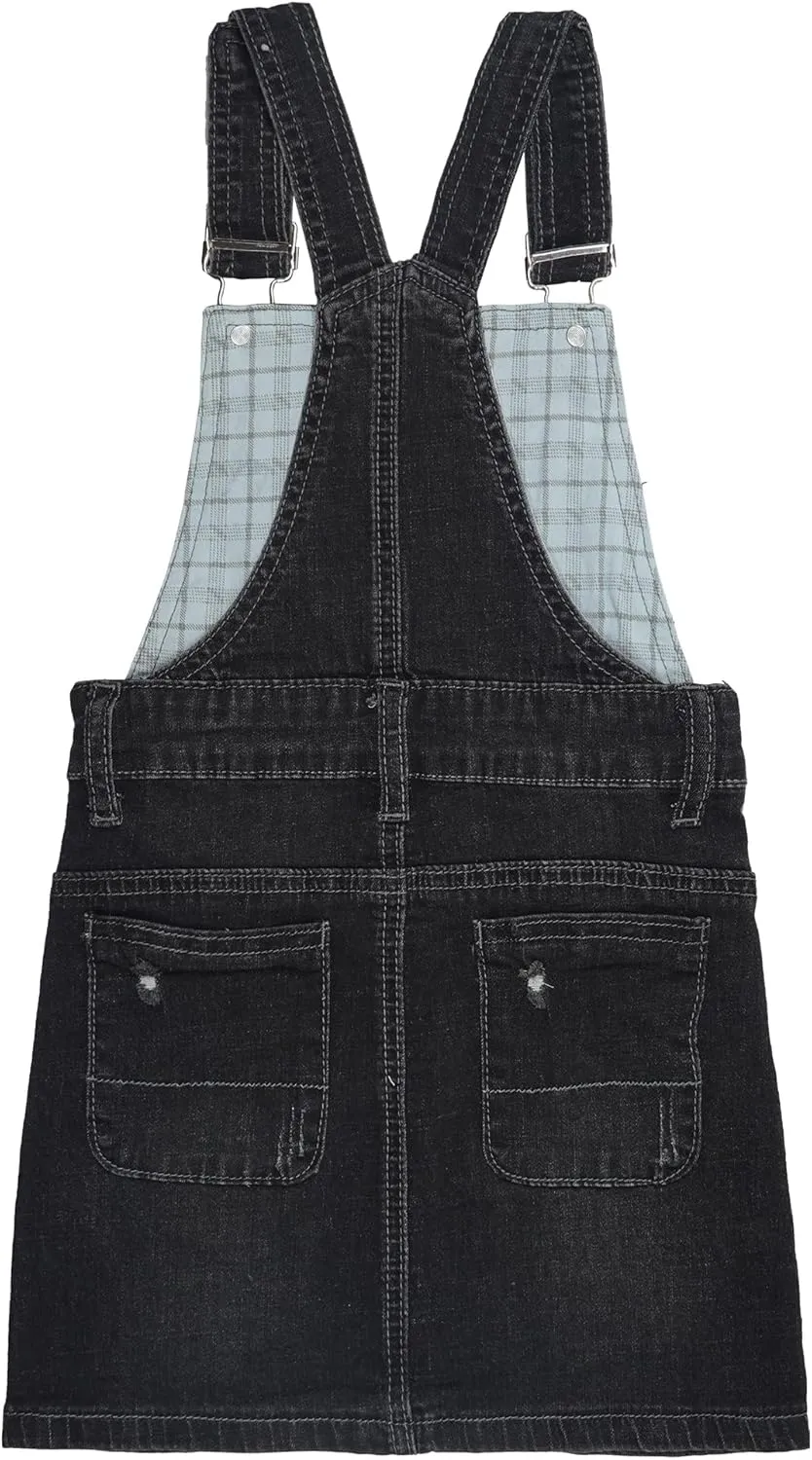 KIDSCOOL SPACE Baby Little Girls Skirt,Ripped Soft Strechy Denim Girls Summer Overalls Dress
