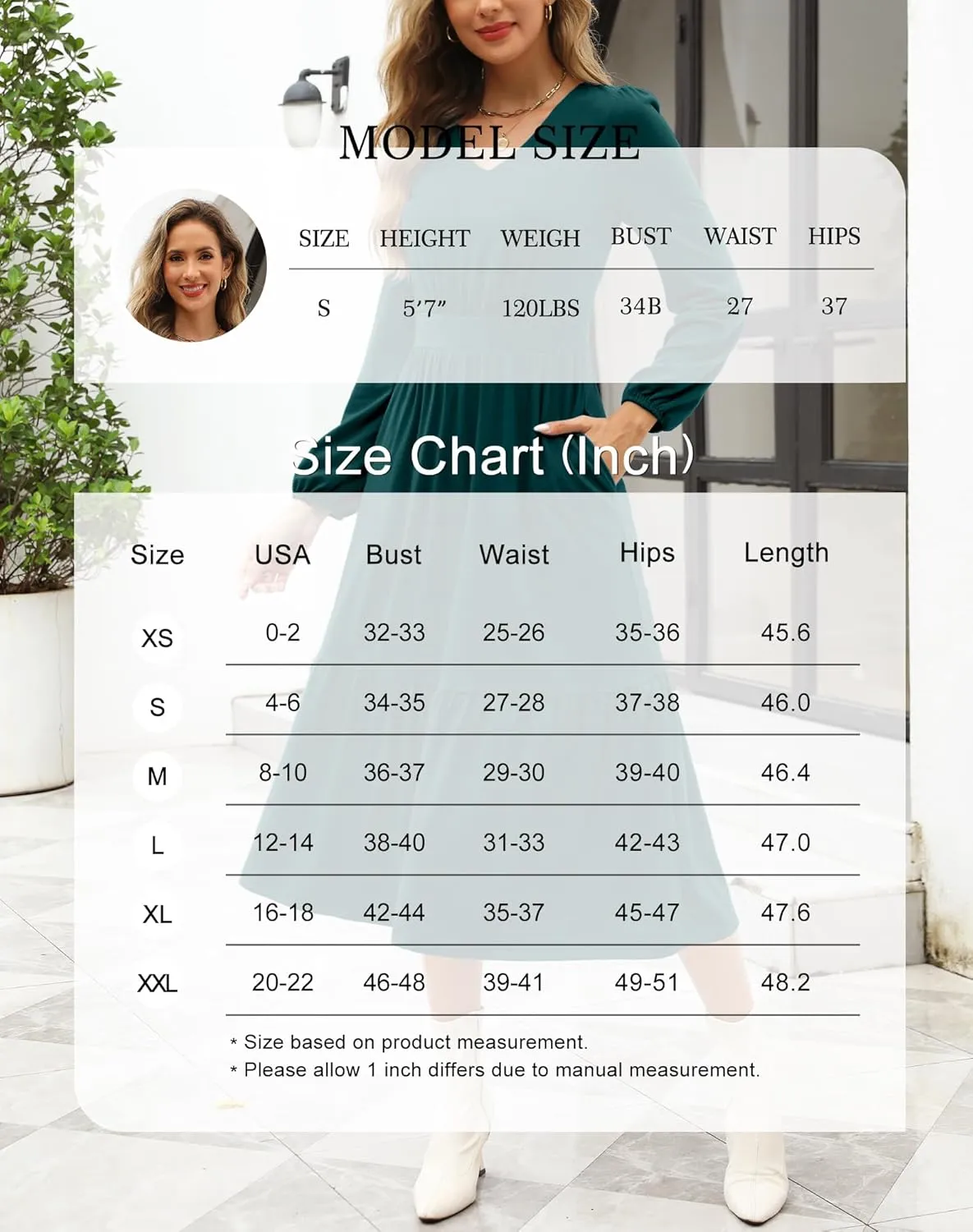 Kranda Women 2025 Fall Spring Puff Long Sleeve V Neck Causal Flowy Pleated Ruffle Tiered Midi Dress with Pockets