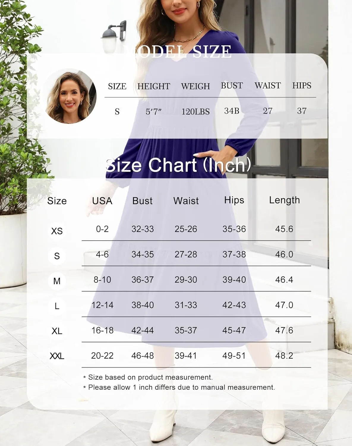 Kranda Women 2025 Fall Spring Puff Long Sleeve V Neck Causal Flowy Pleated Ruffle Tiered Midi Dress with Pockets
