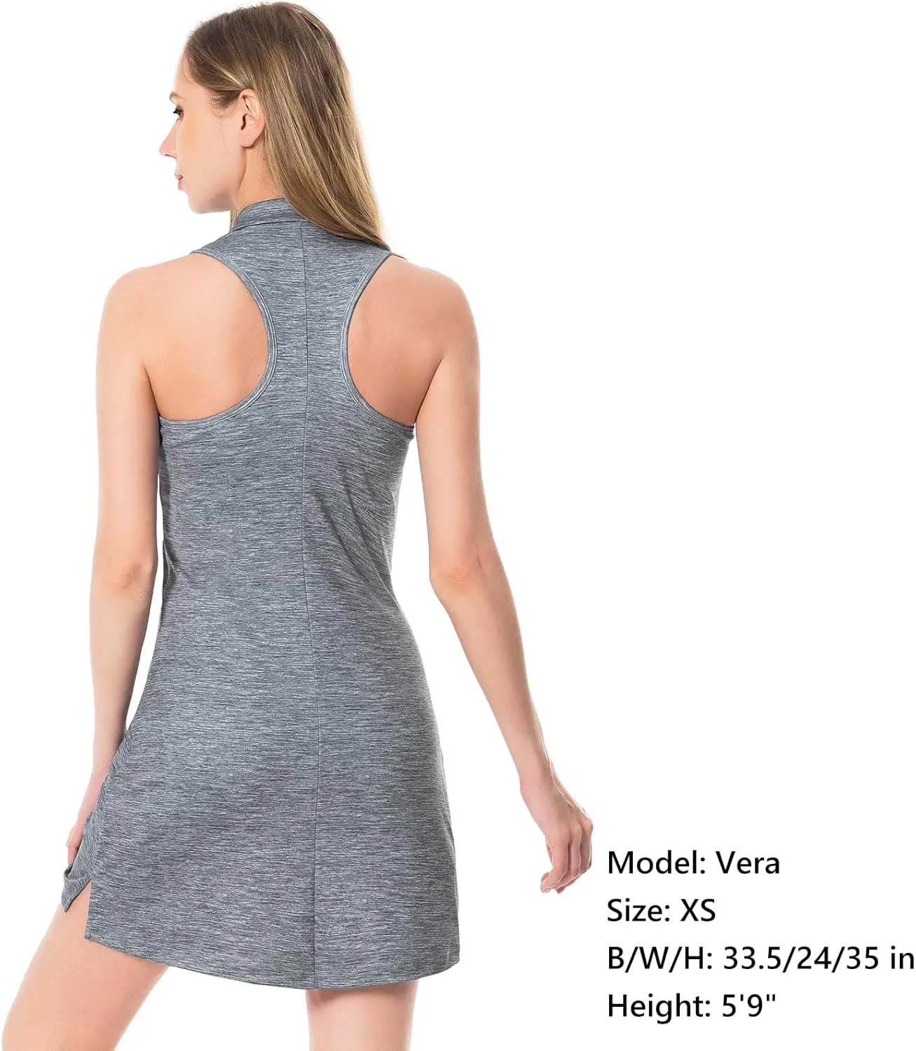 Lightbare Womens Polo Tennis Dress Golf Collar Dresses with Built-in Bra & Detachable Shorts UPF 50  Quick Dry for Exercise