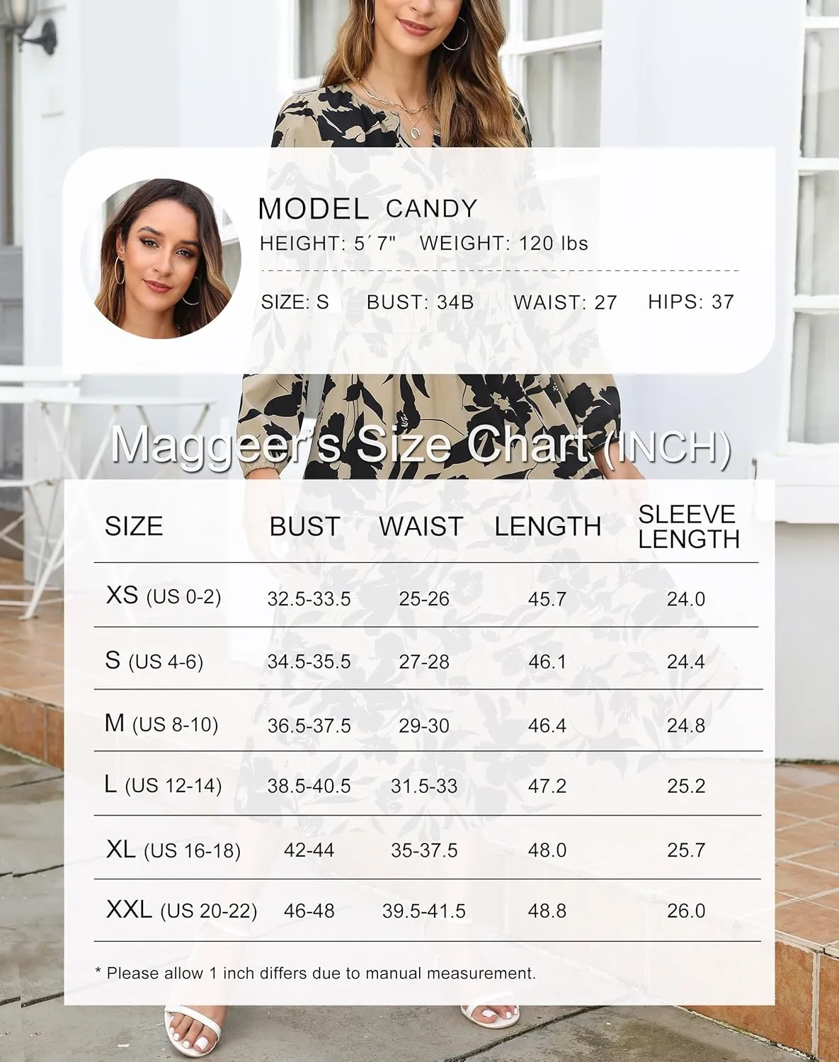 Maggeer Womens 2025 Spring Smocked Waist Midi Dress with Pockets Floral Flowy Wedding Guest A Line Long Sleeve Dress