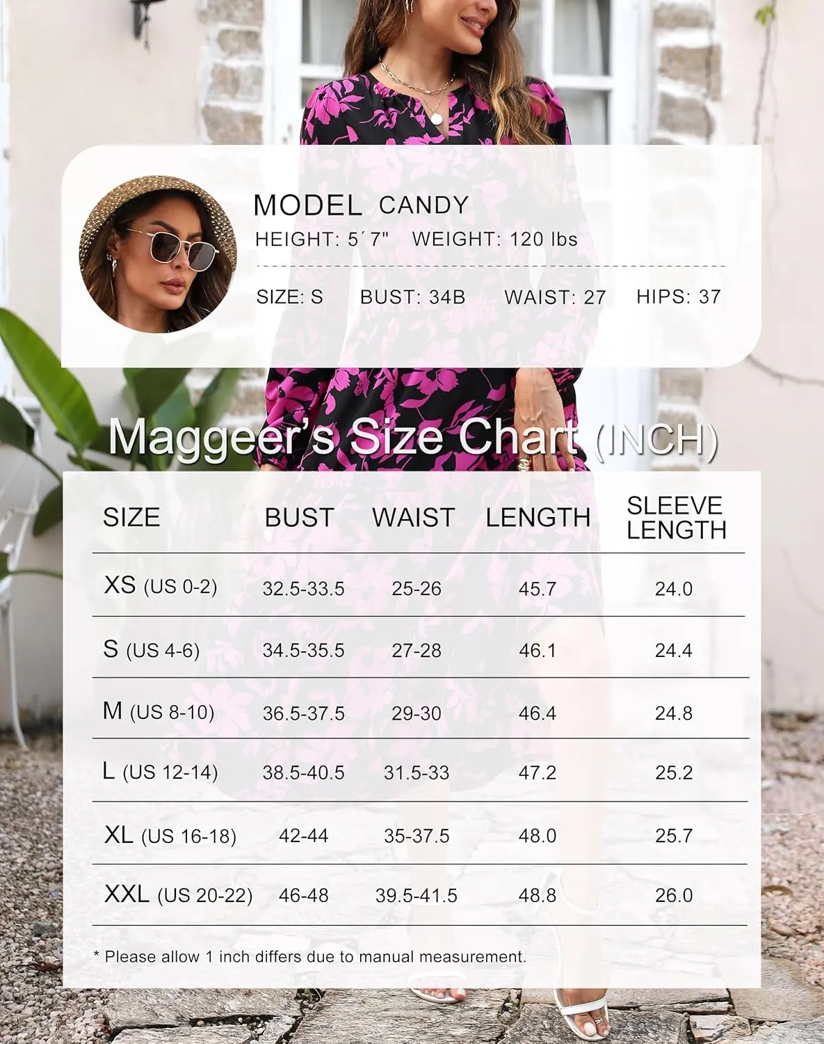 Maggeer Womens 2025 Spring Smocked Waist Midi Dress with Pockets Floral Flowy Wedding Guest A Line Long Sleeve Dress