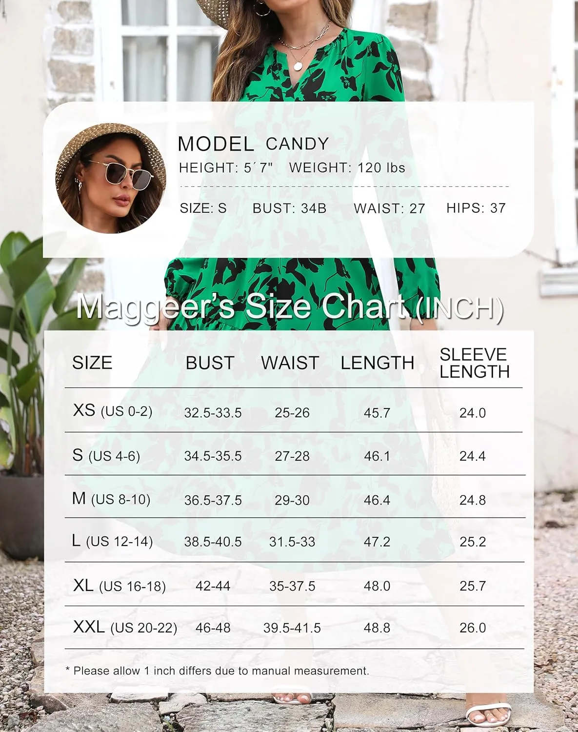 Maggeer Womens 2025 Spring Smocked Waist Midi Dress with Pockets Floral Flowy Wedding Guest A Line Long Sleeve Dress