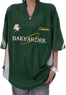 Mens 90s Vintage Jerseys Hip Hop Oversize Shirts Sports Casual Unisex Streetwear Tshirt