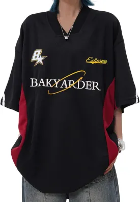 Mens 90s Vintage Jerseys Hip Hop Oversize Shirts Sports Casual Unisex Streetwear Tshirt