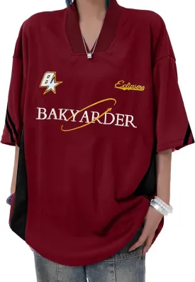 Mens 90s Vintage Jerseys Hip Hop Oversize Shirts Sports Casual Unisex Streetwear Tshirt