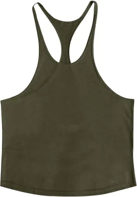 Mens Basic Stringer Tank Tops Y-Back Bodybuilding Muscle Sleeveless T-Shirts Cotton Gym Workout Fitness Tank Shirt