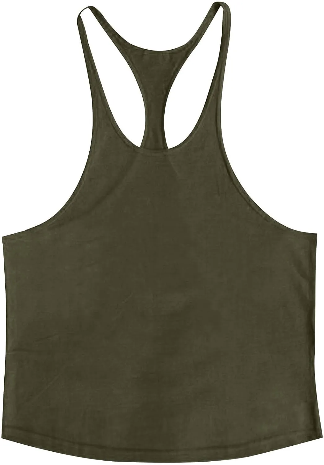 Mens Basic Stringer Tank Tops Y-Back Bodybuilding Muscle Sleeveless T-Shirts Cotton Gym Workout Fitness Tank Shirt