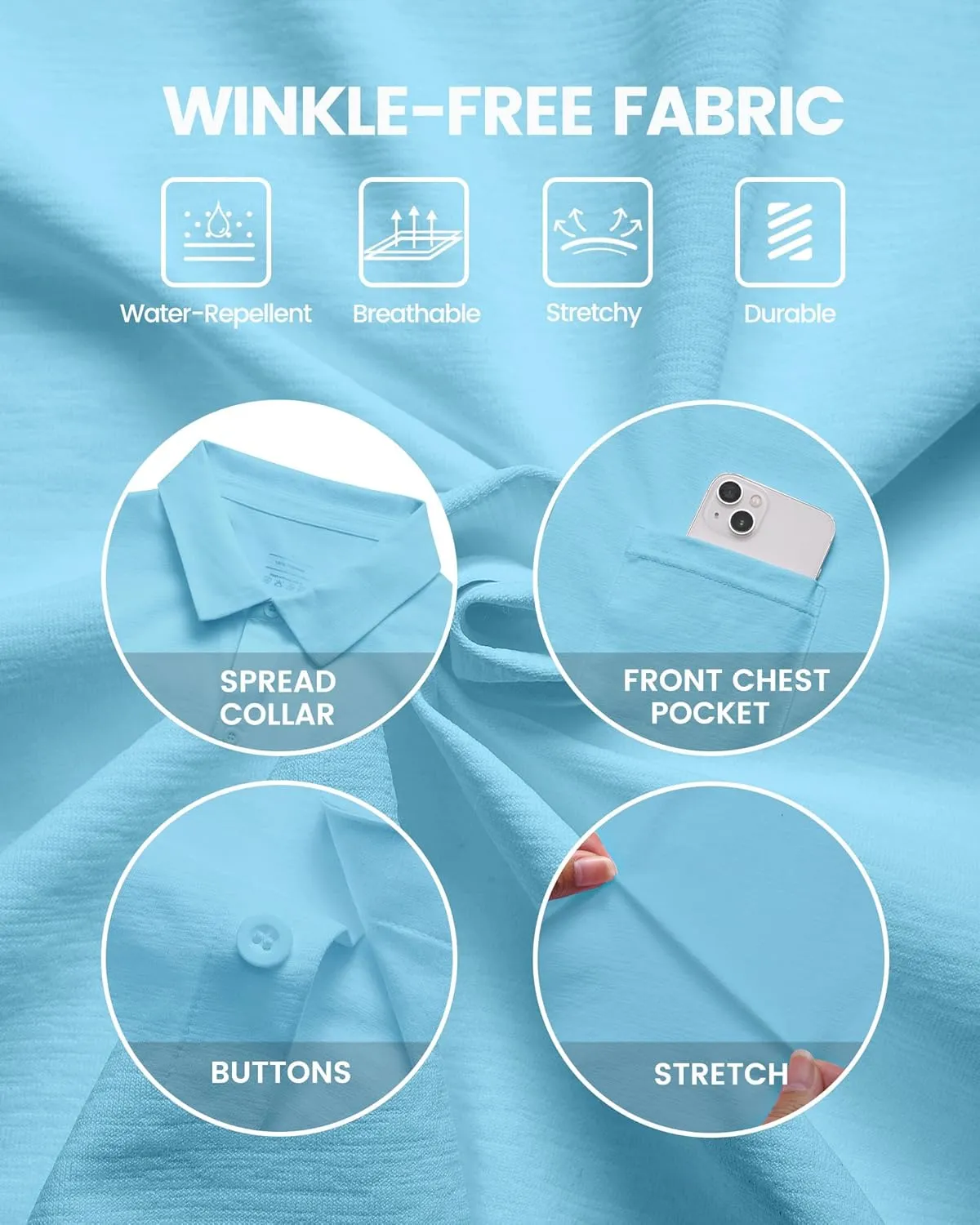Mens Short Sleeve Dress Shirts Business Casual Button Down Shirt Summer Beach Wedding Untucked Shirts with Pocket