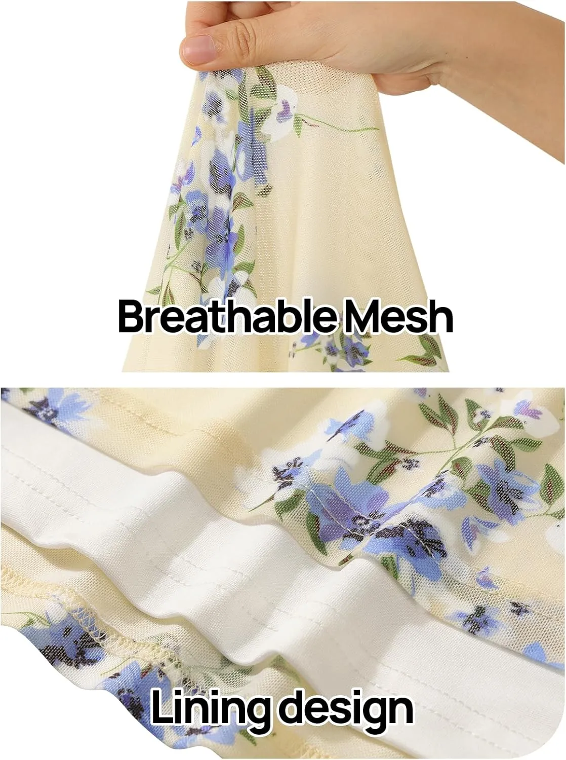 MEROKEETY Women's 2025 Summer Spring Casual Short Sleeve T Shirt Trendy Sheer Mesh Boho Vacation Floral Blouse Tops