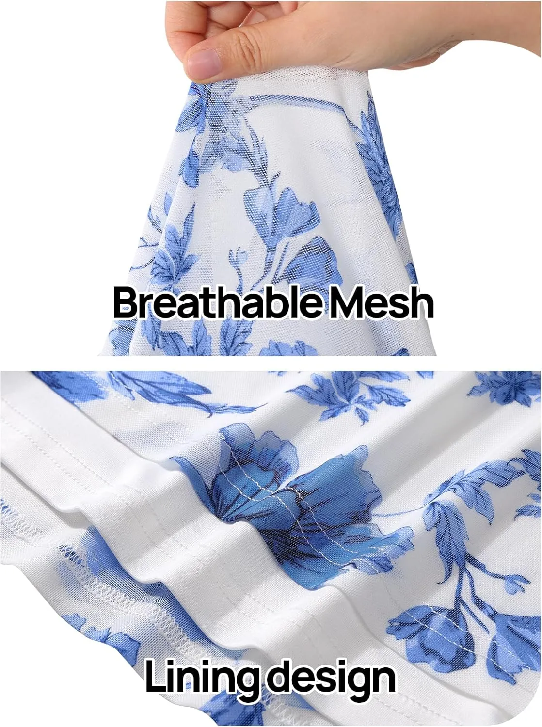 MEROKEETY Women's 2025 Summer Spring Casual Short Sleeve T Shirt Trendy Sheer Mesh Boho Vacation Floral Blouse Tops