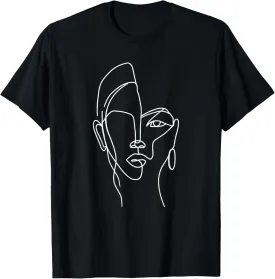 Minimalist Aesthetic Line Art Woman Artsy Abstract Fashion T-Shirt