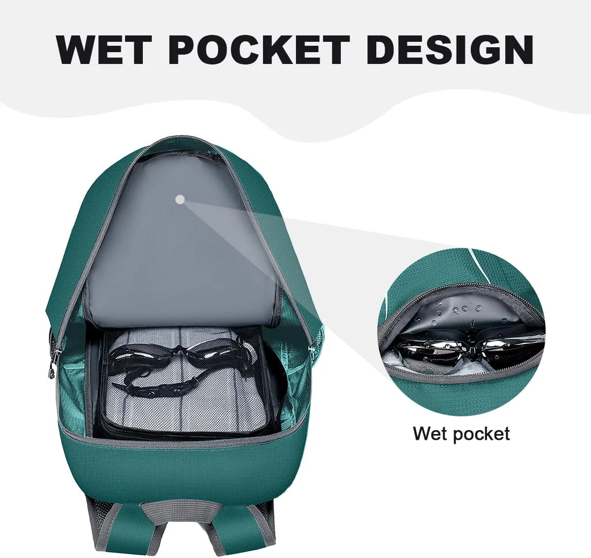MIYCOO Backpack - Ultra Lightweight Packable Backpack for Travel Camping, 45L Hiking Back Pack Waterproof Foldable Daypack for Men Women Green