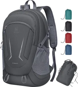 MIYCOO Backpack - Ultra Lightweight Packable Backpack for Travel Camping, 45L Hiking Back Pack Waterproof Foldable Daypack for Men Women Grey