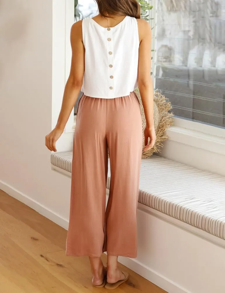 Mywinway Linen Tank Tops for Women Cotton Summer Sleeveless Cropped Casual Fashion Cute Tops