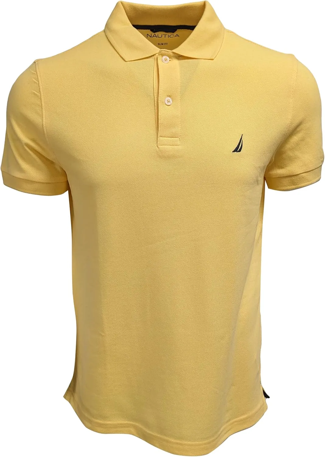 Nautica Men's Slim Fit Short Sleeve Solid Cotton Pique Polo Shirt