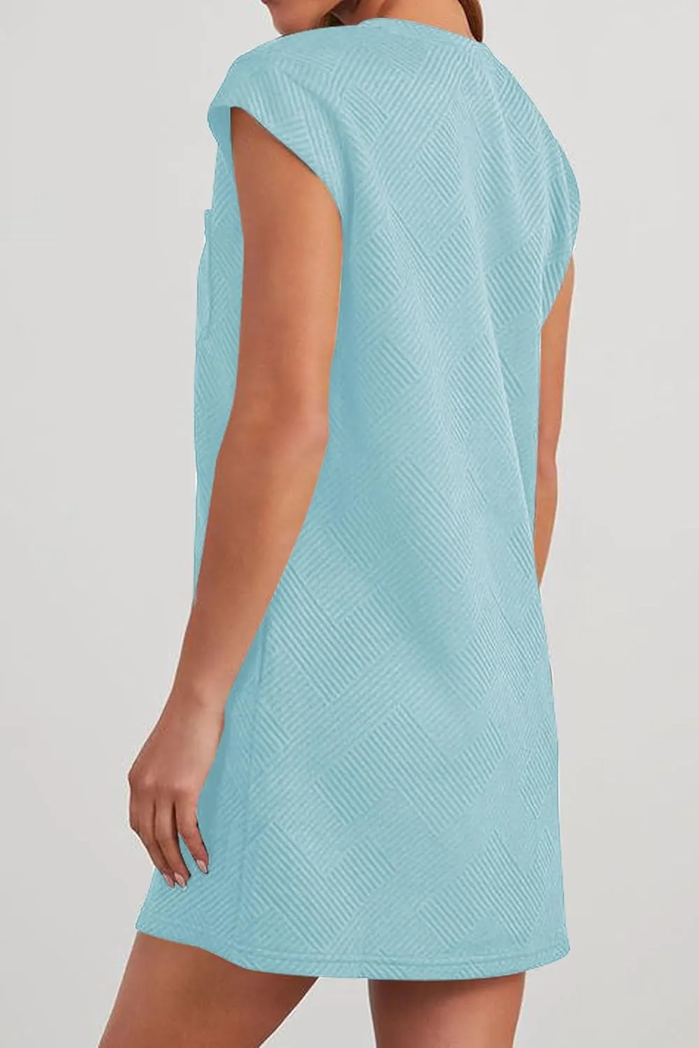 Poetsky Women's Summer Mini T Shirt Dress Casual Cap Sleeve Crewneck Loose Basic Short Beach Dresses
