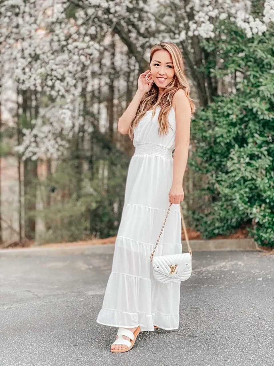 PRETTYGARDEN Sundress for Women 2025 Summer Spaghetti Strap Sleeveless High Waist Beach Long Maxi Dresses