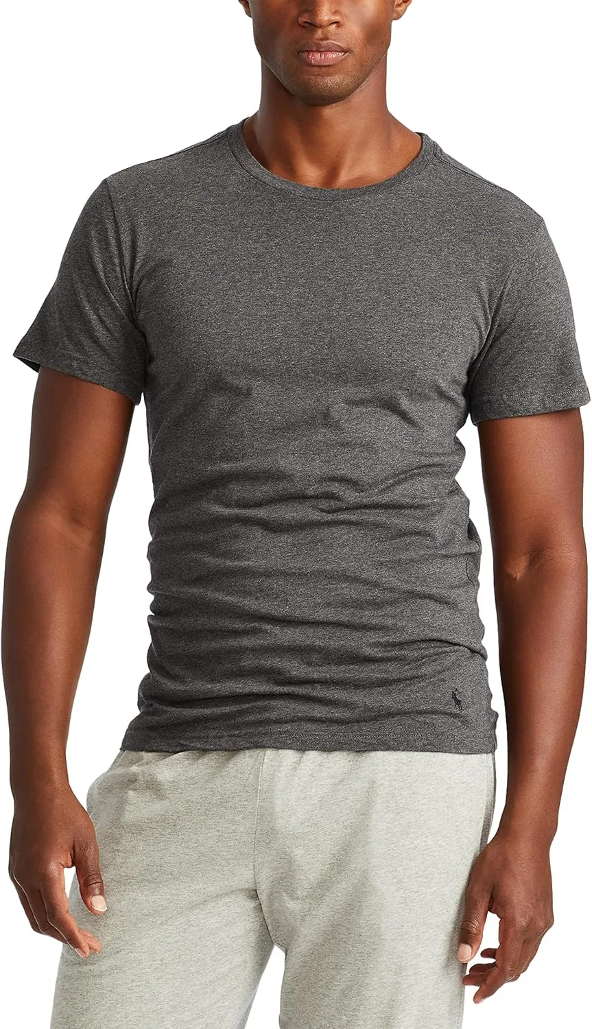 RALPH LAUREN Men's Slim Fit Cotton Crew Undershirts, 3 Pack