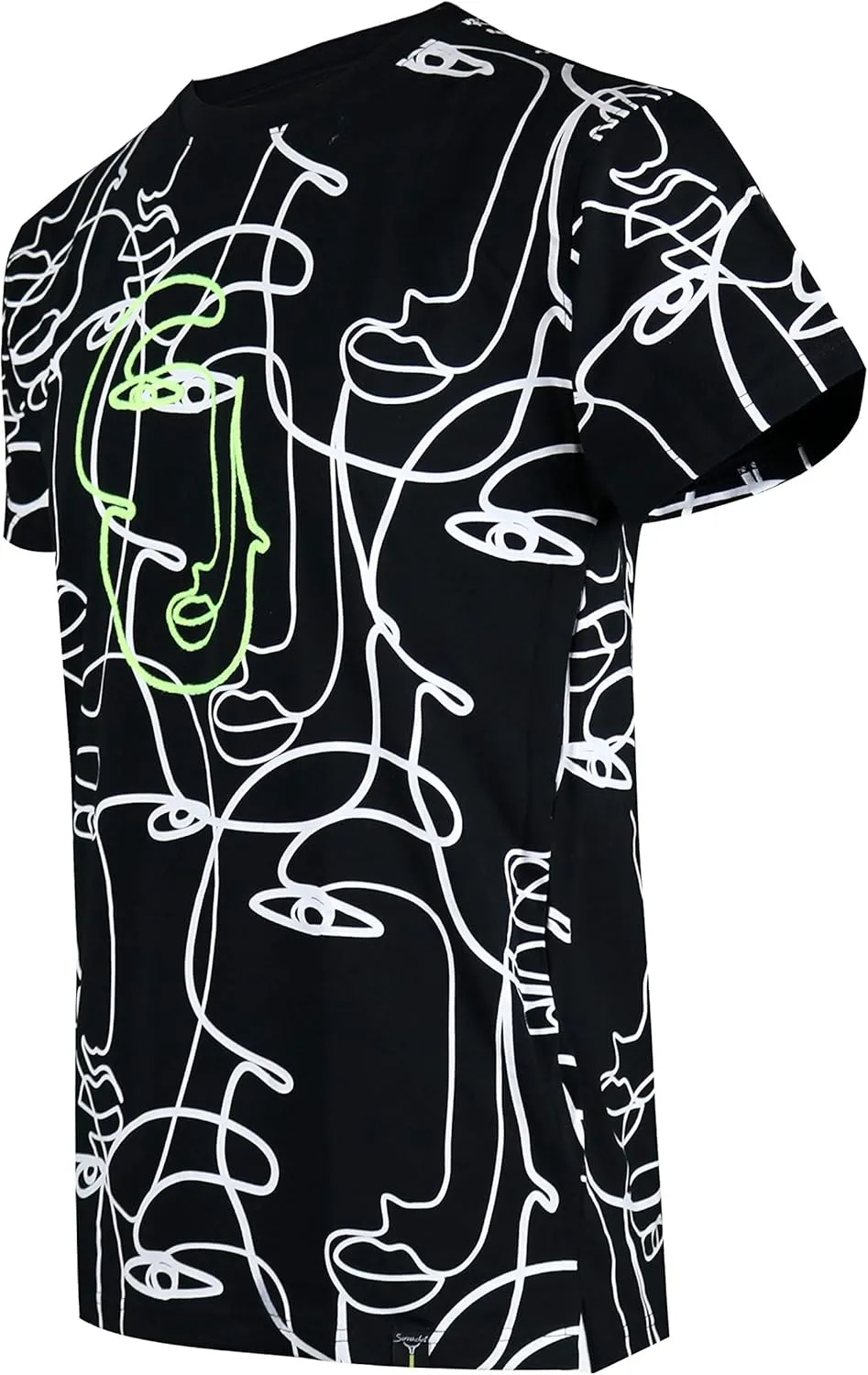 Screenshotbrand Mens Hipster Hip-Hop Urban Tees - NYC Street Fashion Longline Print T-Shirt