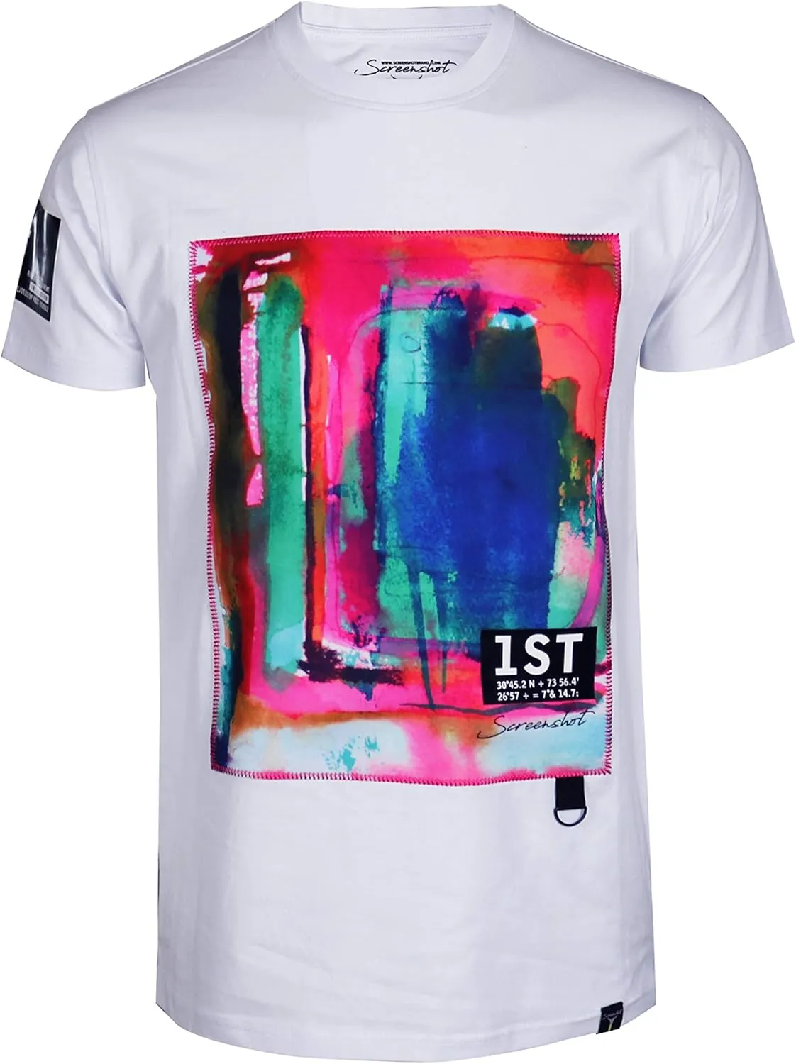 Screenshotbrand Mens Hipster Hip-Hop Urban Tees - NYC Street Fashion Longline Print T-Shirt