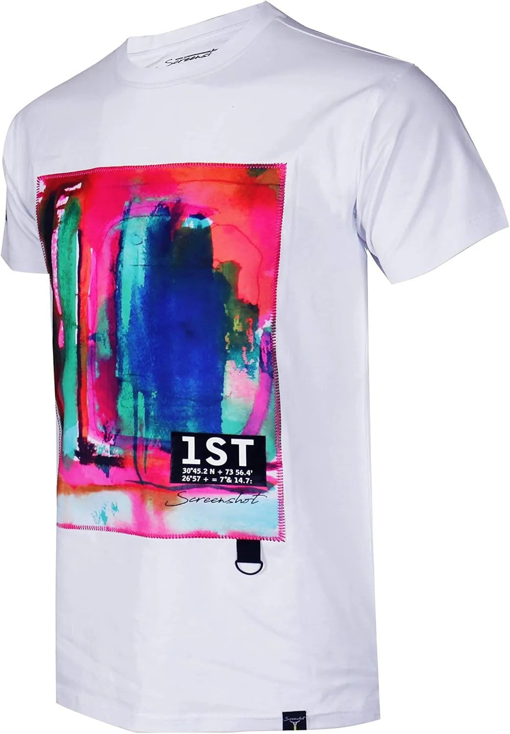 Screenshotbrand Mens Hipster Hip-Hop Urban Tees - NYC Street Fashion Longline Print T-Shirt
