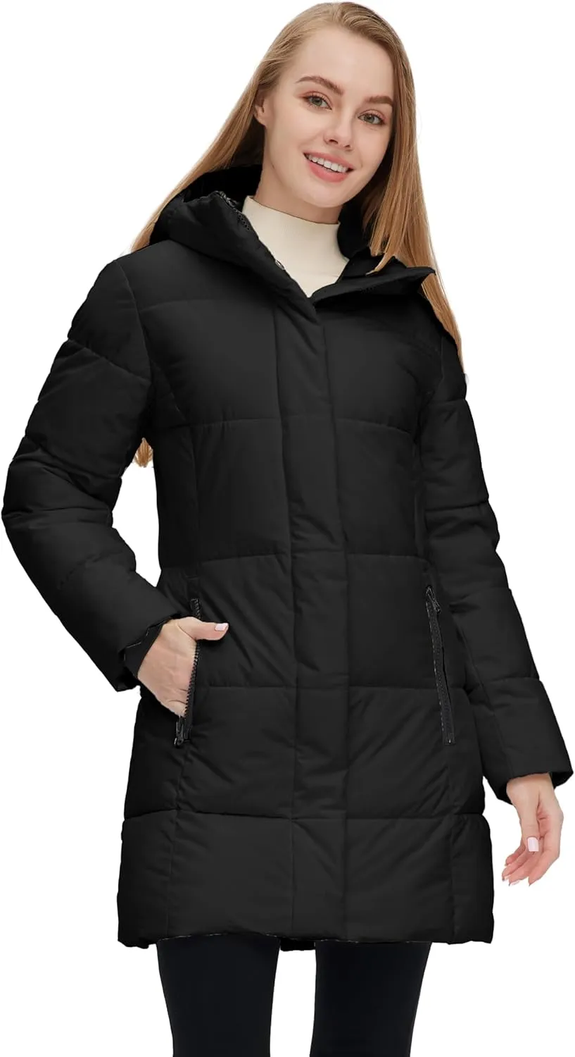 Skieer Women's Winter Coat Warm Padded Long Puffer Jacket Waterproof Hooded Snow Coat