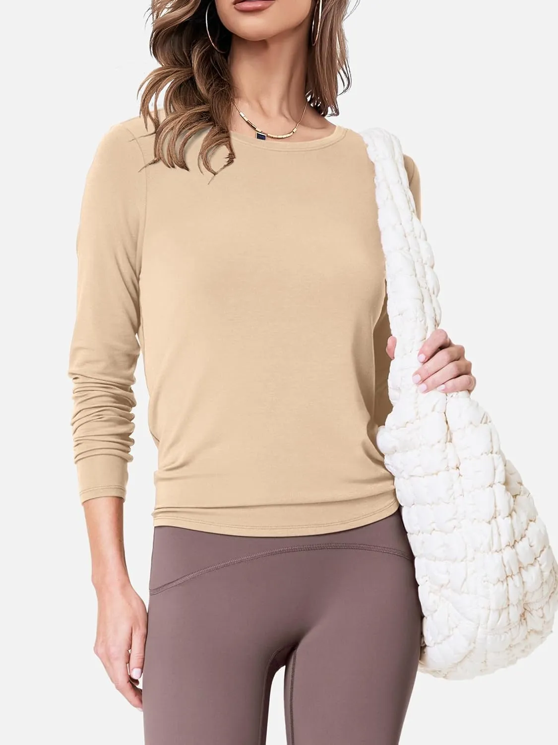 SuperPrity Women's Long Sleeve T-Shirt Workout Tops Reversible Tie Front Tunic Yoga Gym Ladies Blouses Activewear