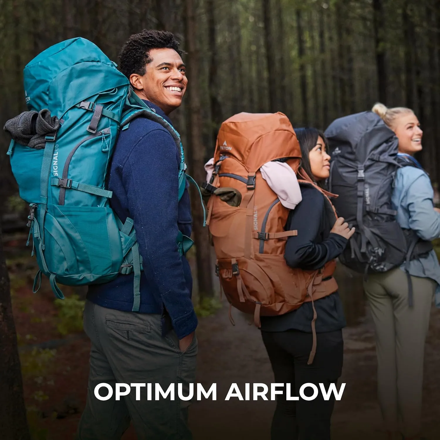 Teton 65L Signal backpack, durable and ready for hiking, camping or backpacking. Perfect lightweight travel bag with more room than you think, Onyx