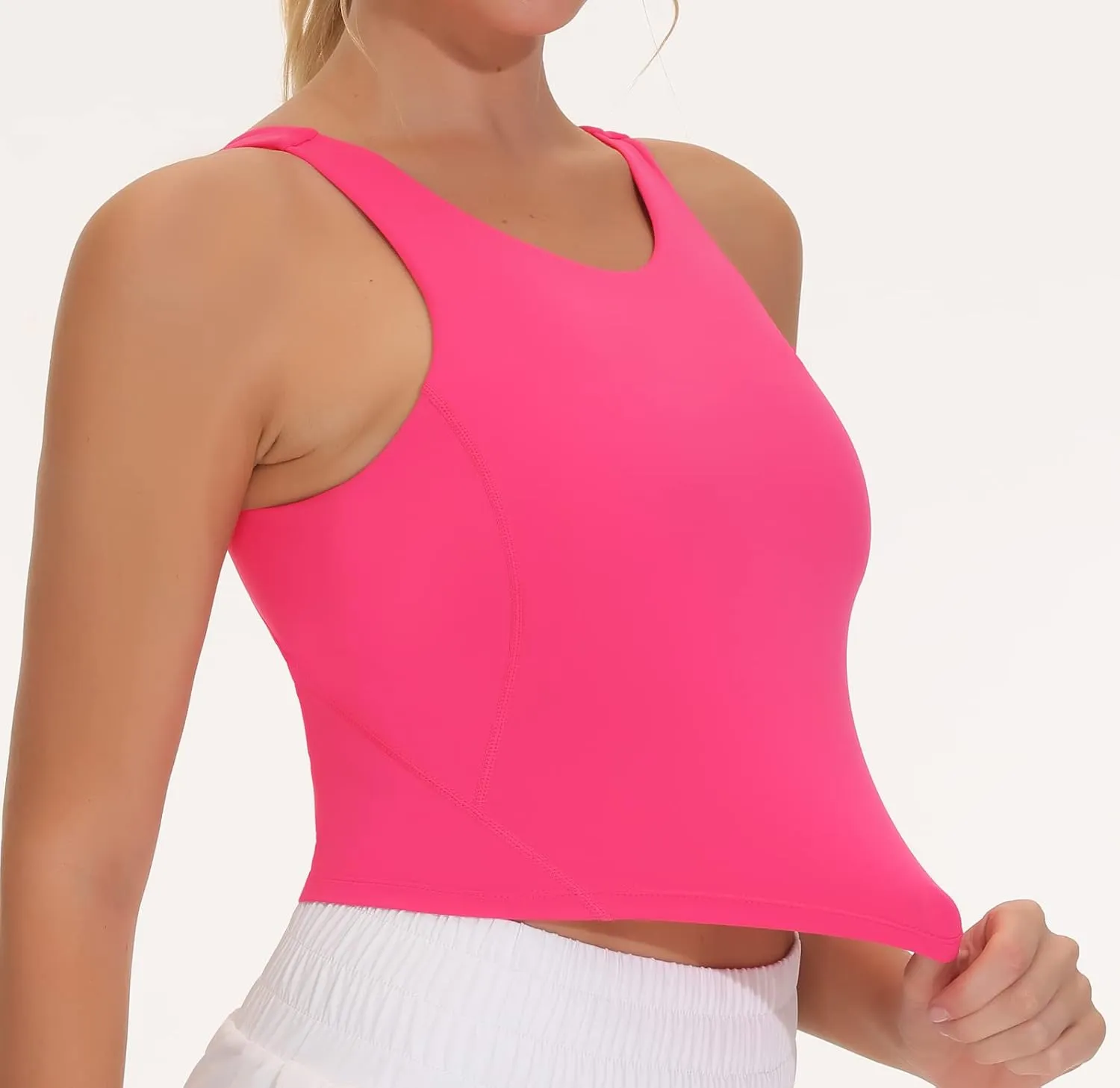 THE GYM PEOPLE Women's Sports Bra Sleeveless Workout Tank Tops Running Yoga Cropped Tops with Removable Padded