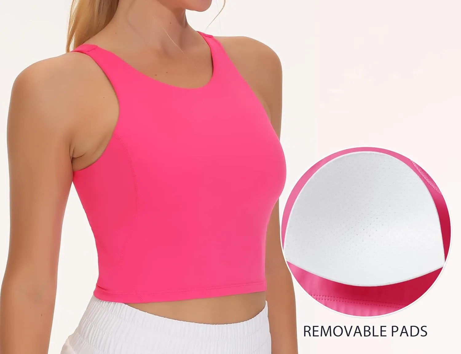THE GYM PEOPLE Women's Sports Bra Sleeveless Workout Tank Tops Running Yoga Cropped Tops with Removable Padded