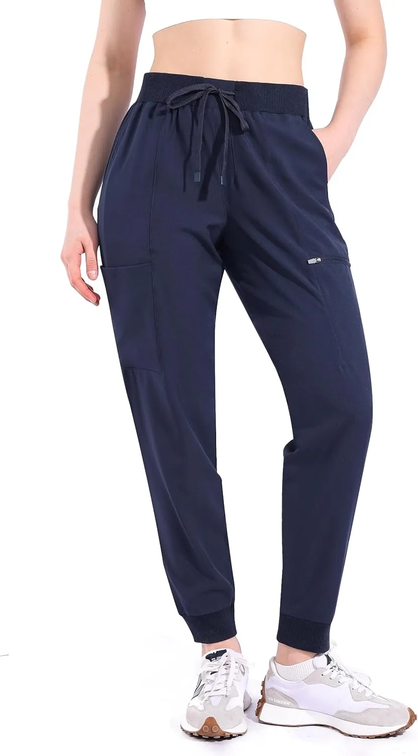 Ubon Joggers Pants for Women Lightweight Waterproof Women's Cargo Hiking Pants Lounge Workout Scrub Pants with 6 Pockets