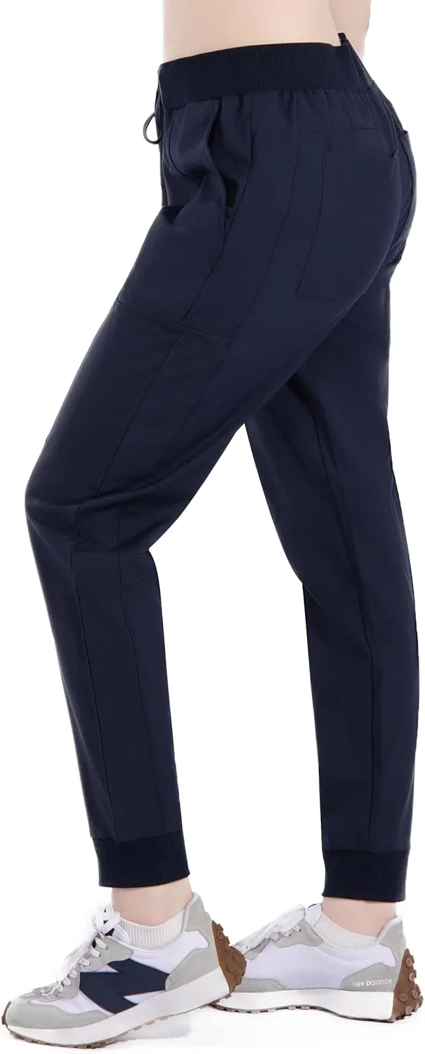 Ubon Joggers Pants for Women Lightweight Waterproof Women's Cargo Hiking Pants Lounge Workout Scrub Pants with 6 Pockets