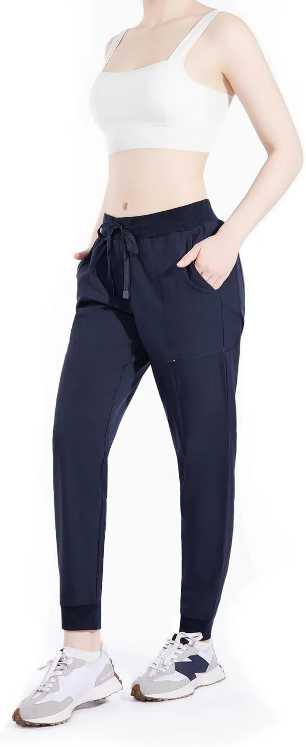 Ubon Joggers Pants for Women Lightweight Waterproof Women's Cargo Hiking Pants Lounge Workout Scrub Pants with 6 Pockets