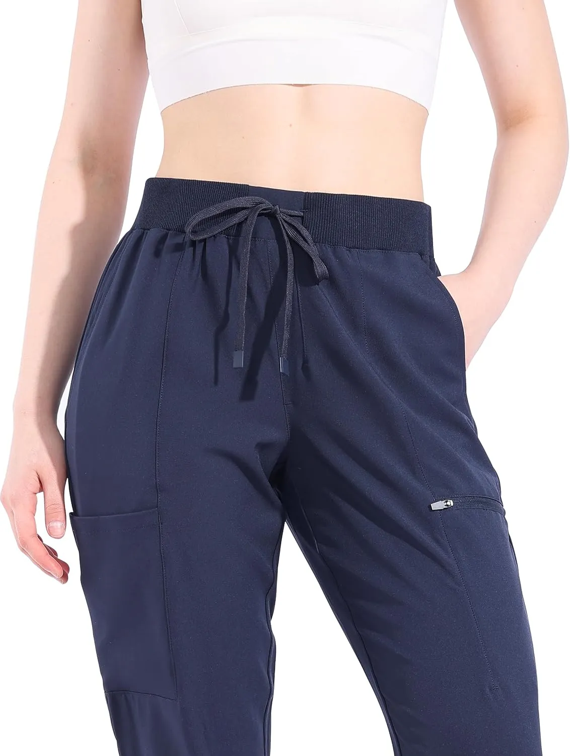 Ubon Joggers Pants for Women Lightweight Waterproof Women's Cargo Hiking Pants Lounge Workout Scrub Pants with 6 Pockets