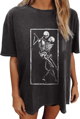 Vintage Shirts for Women Cute Graphic Tee Spring Short Sleeve Tops Oversized Tshirts Teen Aesthetic Clothing