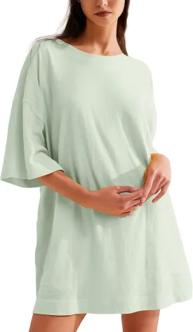VIUTIL Womens Oversized T Shirt Dress Short Sleeve Crewneck Cotton Mini Dress with Pockets 2025 Casual Summer Clothes