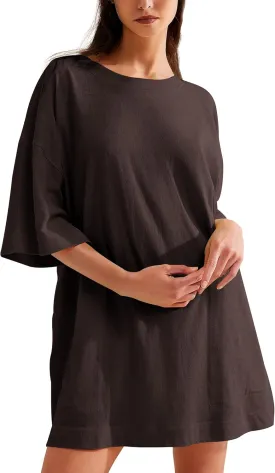 VIUTIL Womens Oversized T Shirt Dress Short Sleeve Crewneck Cotton Mini Dress with Pockets 2025 Casual Summer Clothes