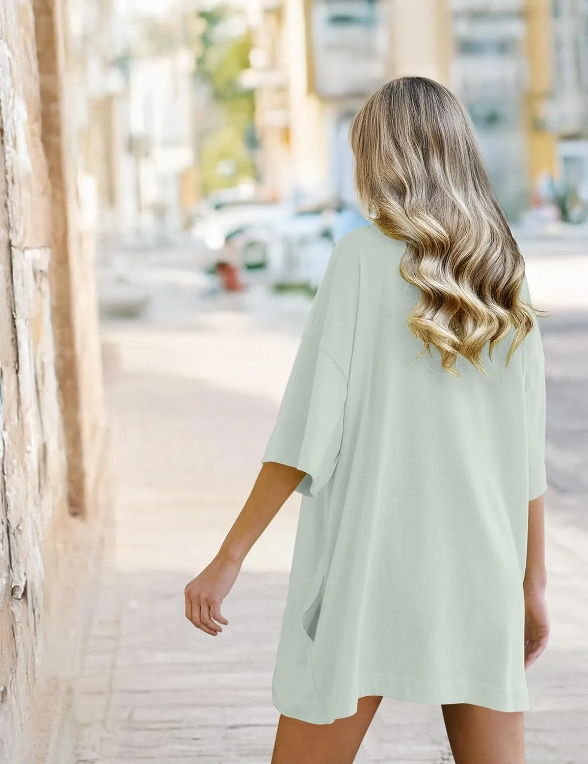 VIUTIL Womens Oversized T Shirt Dress Short Sleeve Crewneck Cotton Mini Dress with Pockets 2025 Casual Summer Clothes