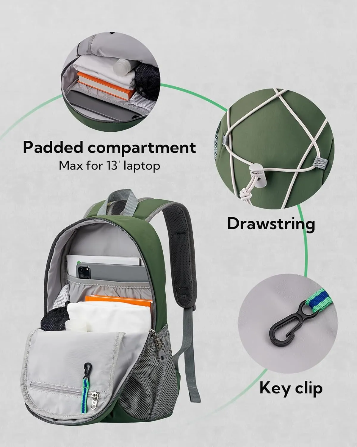 WATERFLY 12L Small Hiking Backpack: Day Pack Lightweight Travel Bag Camping Fitness Cycling Outdoor Sports Daypack For Women Men