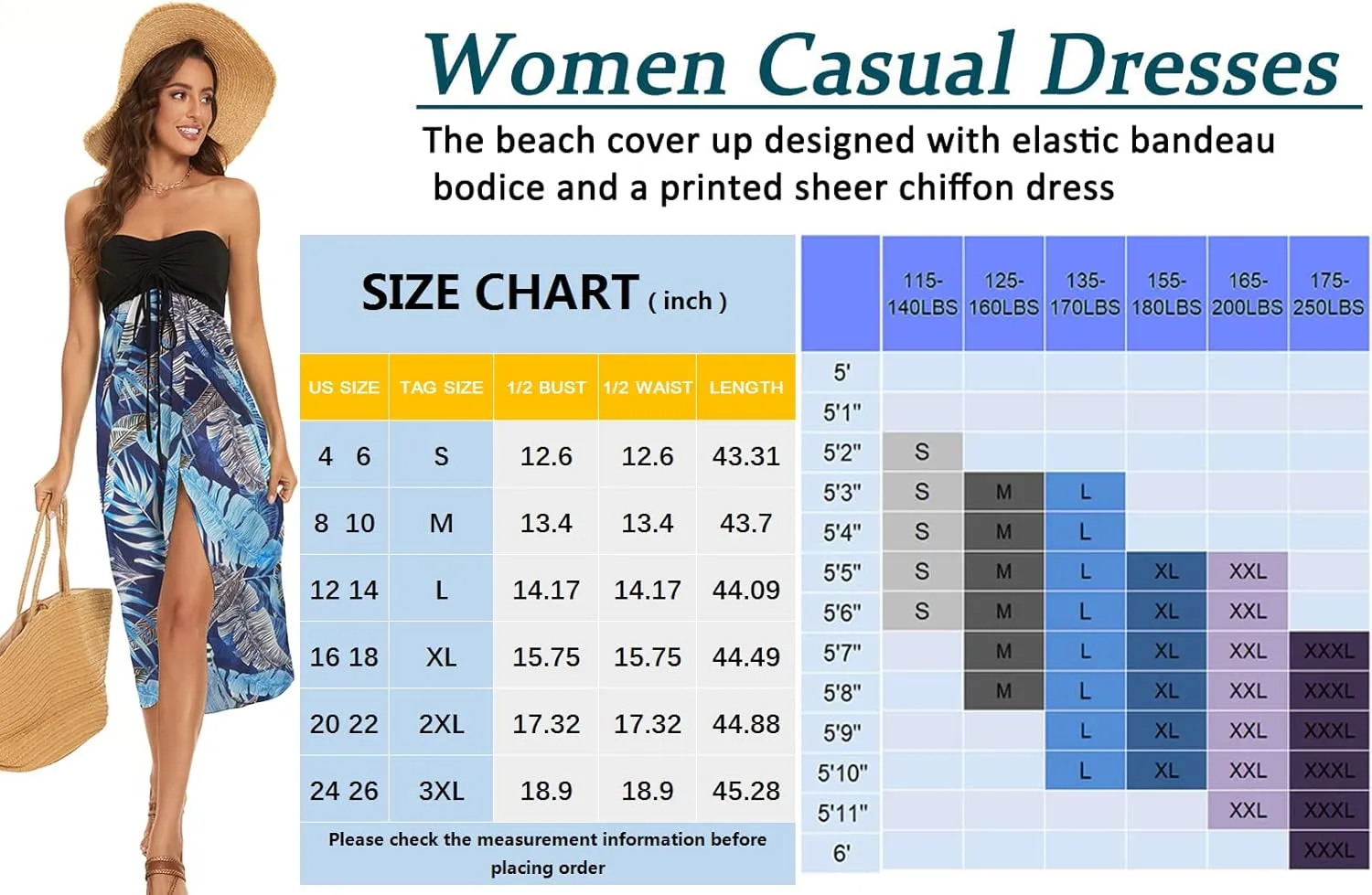 Women's Beach Dress Summer Maxi Sundress Strapless Hawaiian Cover Ups Asymmetrical Wrap Dresses