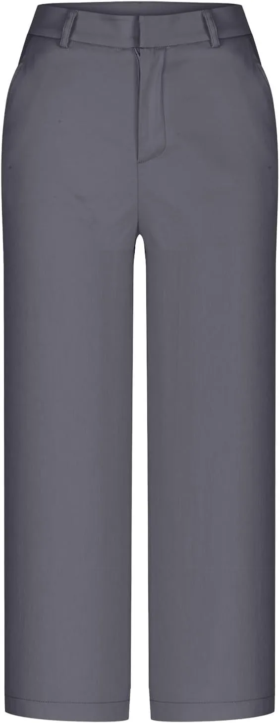 Womens Capri Pants Straight Leg Pants Business Casual Loose Capris Tailored Cropped Trousers for Work