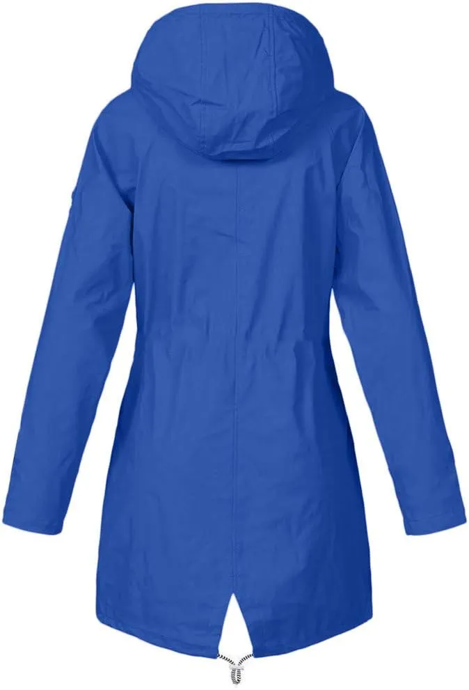 Womens Graceful Zipper Thick Overcoat Long Sleeve Hooded Fleece Coat Warm Casual Soft Raincoat Outdoor Winter Outfits