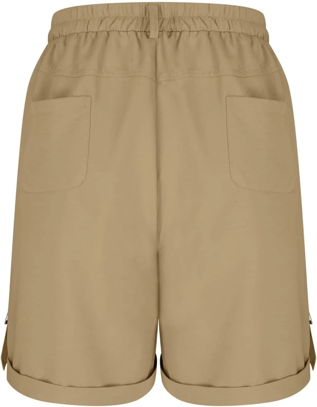 Women's Hiking Cargo Shorts with Pockets Quick Dry Lightweight Elastic High Waist Shorts Cuffed Hem Casual Summer Pant